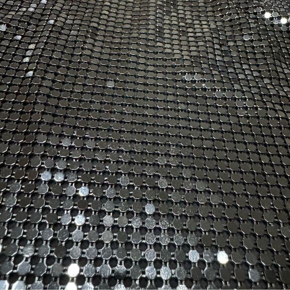 Alice + Olivia Chainmail Midi Slip Dress Size 2  Asymmetric Hem Open Back Black - Picture 9 of 14